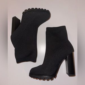 Shoedazzle Black Boot Heels